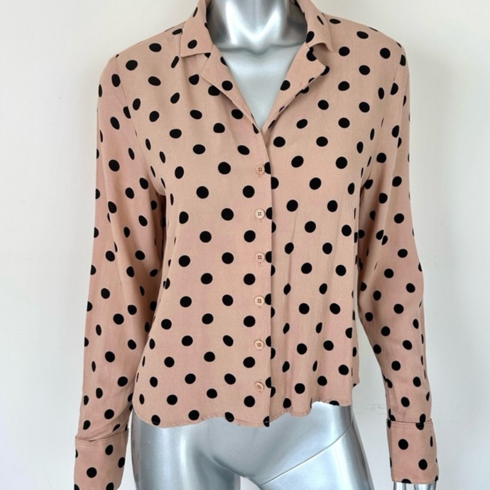 Reformation women polka dot shirt size Medium